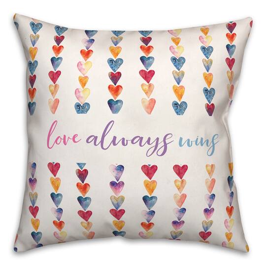 Love Always Wins Rainbow Throw Pillow